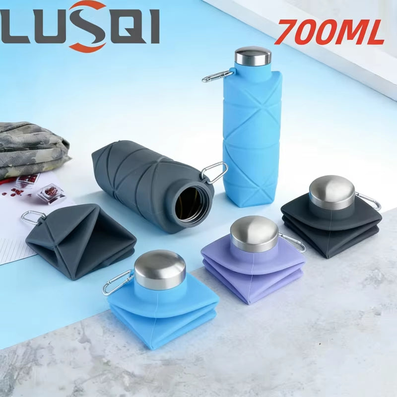 Collapsible silicone water bottle – view 2