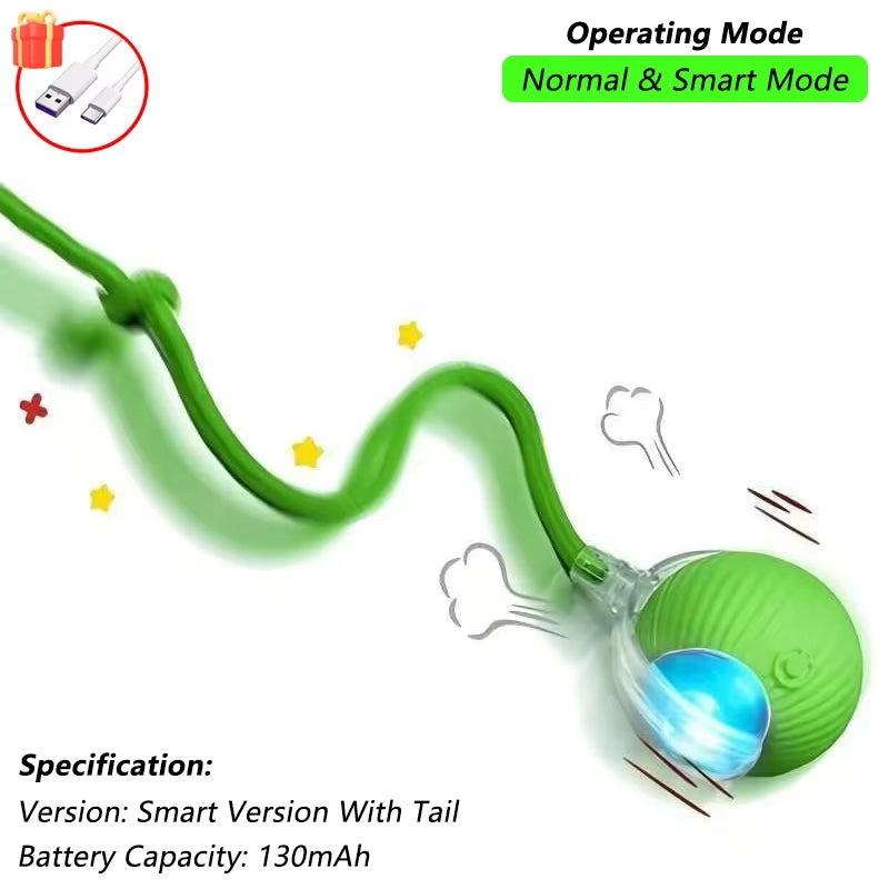 1/2 PCS Jouet Interactif Pour Chat, Balle Roulante Automatique, Fausse Queue, Rechargeable, Jouet Électrique Intelligent Pour Animaux De Compagnie, Jouet Pour Animaux De Compagnie Imitant Une Souris