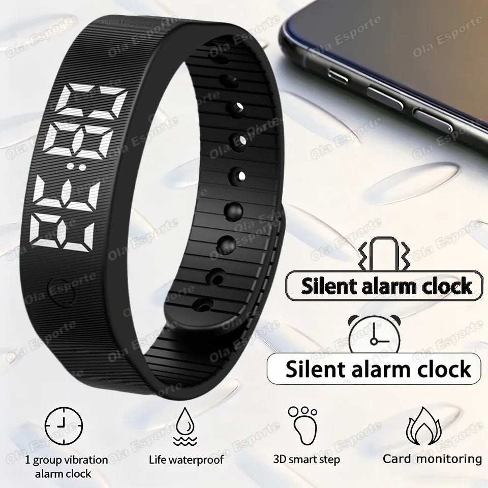 Vibrating Alarm Wristband with Pedometer – main view