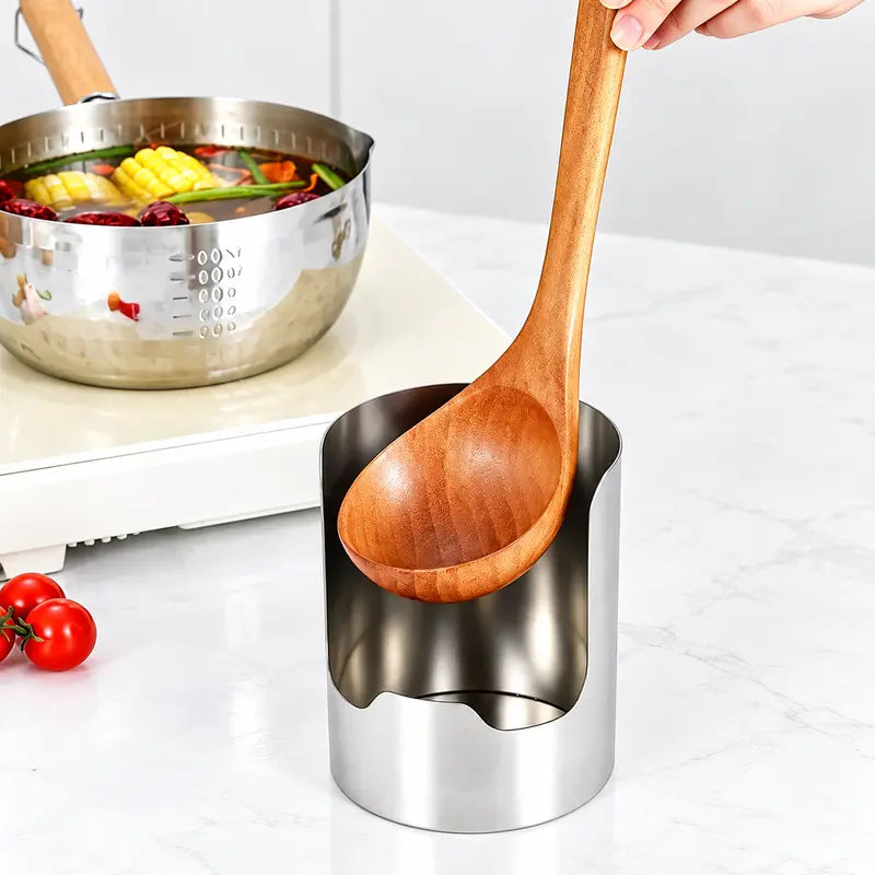 Stainless steel spoon and lid rest – view 4
