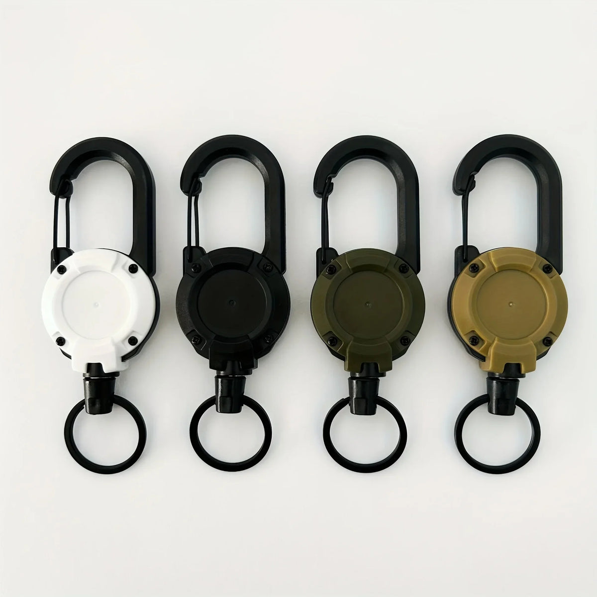 Porte-Clés Rétractables Extensibles, Bobines D'Insigne, Clip Robuste Avec Mousqueton, Pour Hommes, Sacs D'Extérieur, 1/2/4 Pièces