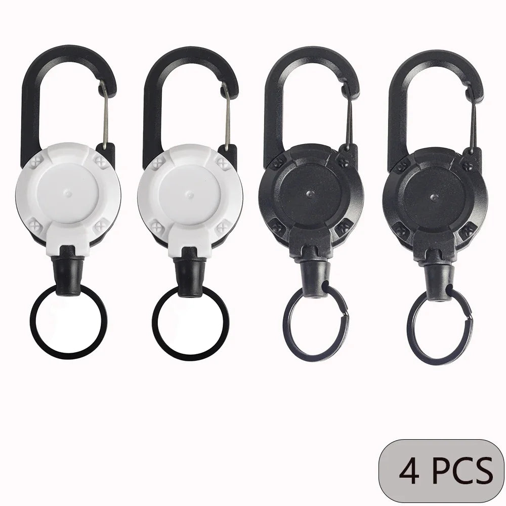 Porte-Clés Rétractables Extensibles, Bobines D'Insigne, Clip Robuste Avec Mousqueton, Pour Hommes, Sacs D'Extérieur, 1/2/4 Pièces