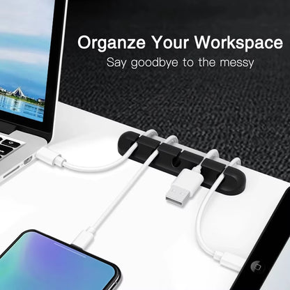 Silicone desk cable organizer clips – view 3