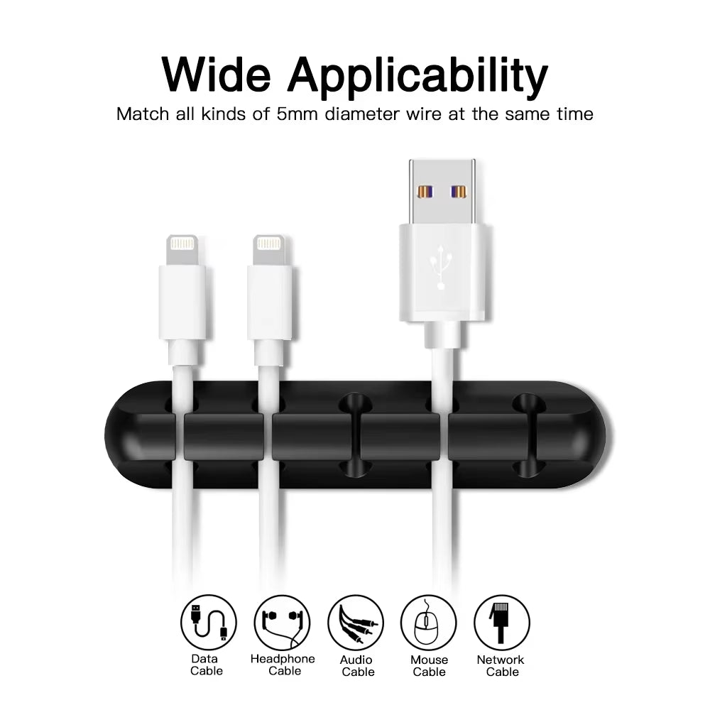 Silicone desk cable organizer clips – view 4