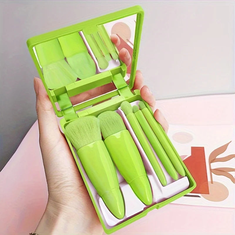 5-Piece Travel Makeup Brush Set with Mirror – view 7