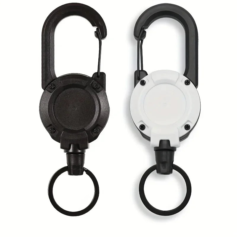 Porte-Clés Rétractables Extensibles, Bobines D'Insigne, Clip Robuste Avec Mousqueton, Pour Hommes, Sacs D'Extérieur, 1/2/4 Pièces