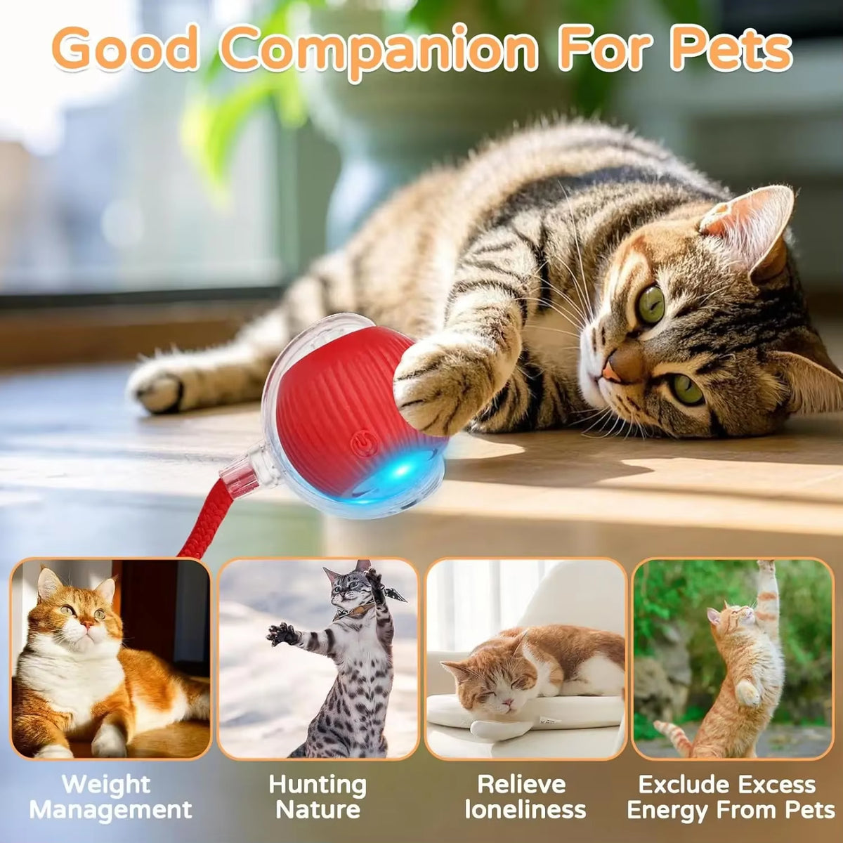 1/2 PCS Jouet Interactif Pour Chat, Balle Roulante Automatique, Fausse Queue, Rechargeable, Jouet Électrique Intelligent Pour Animaux De Compagnie, Jouet Pour Animaux De Compagnie Imitant Une Souris