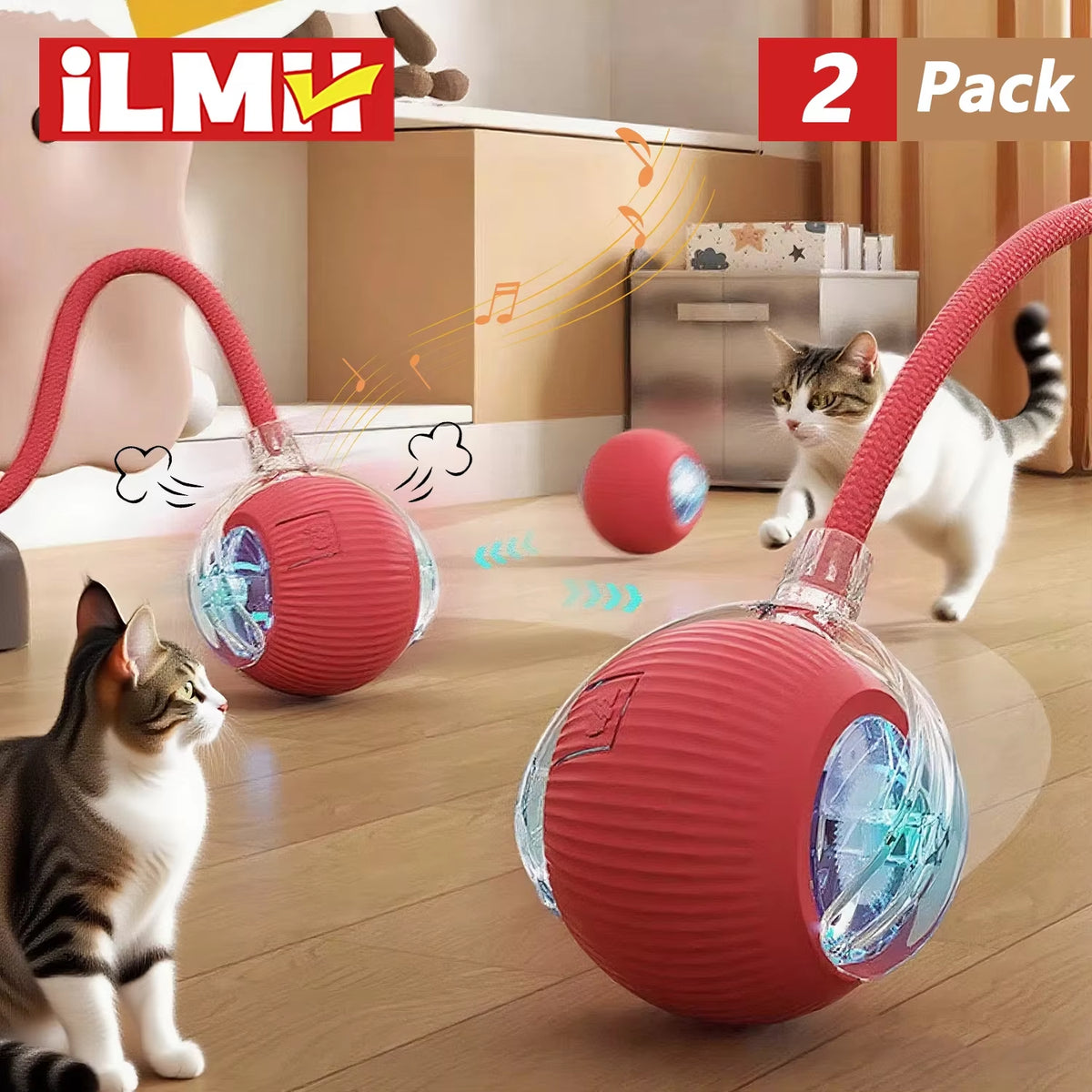 1/2 PCS Jouet Interactif Pour Chat, Balle Roulante Automatique, Fausse Queue, Rechargeable, Jouet Électrique Intelligent Pour Animaux De Compagnie, Jouet Pour Animaux De Compagnie Imitant Une Souris