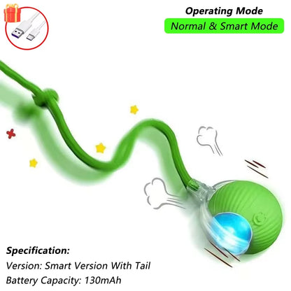 1/2 PCS Jouet Interactif Pour Chat, Balle Roulante Automatique, Fausse Queue, Rechargeable, Jouet Électrique Intelligent Pour Animaux De Compagnie, Jouet Pour Animaux De Compagnie Imitant Une Souris