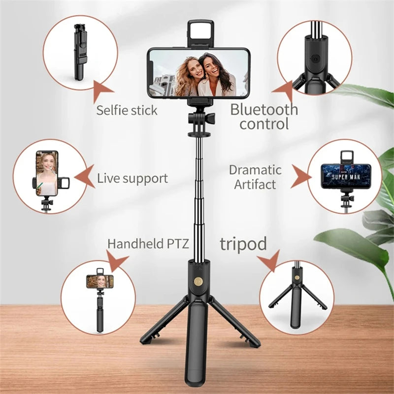 Selfie stick tripod with wireless remote – view 6