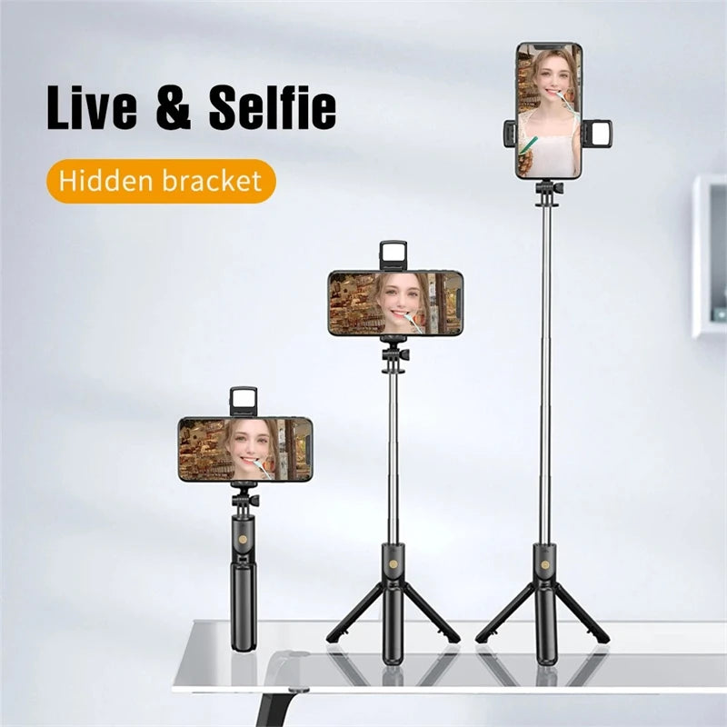 Selfie stick tripod with wireless remote – view 5