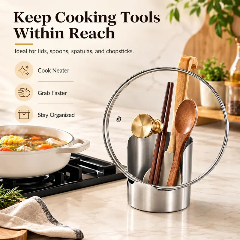 Stainless steel spoon and lid rest – view 5