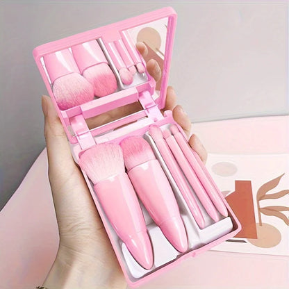 5-Piece Travel Makeup Brush Set with Mirror – view 8