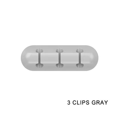 Silicone desk cable organizer clips