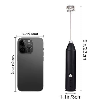 Rechargeable mini electric whisk and milk frother – view 3