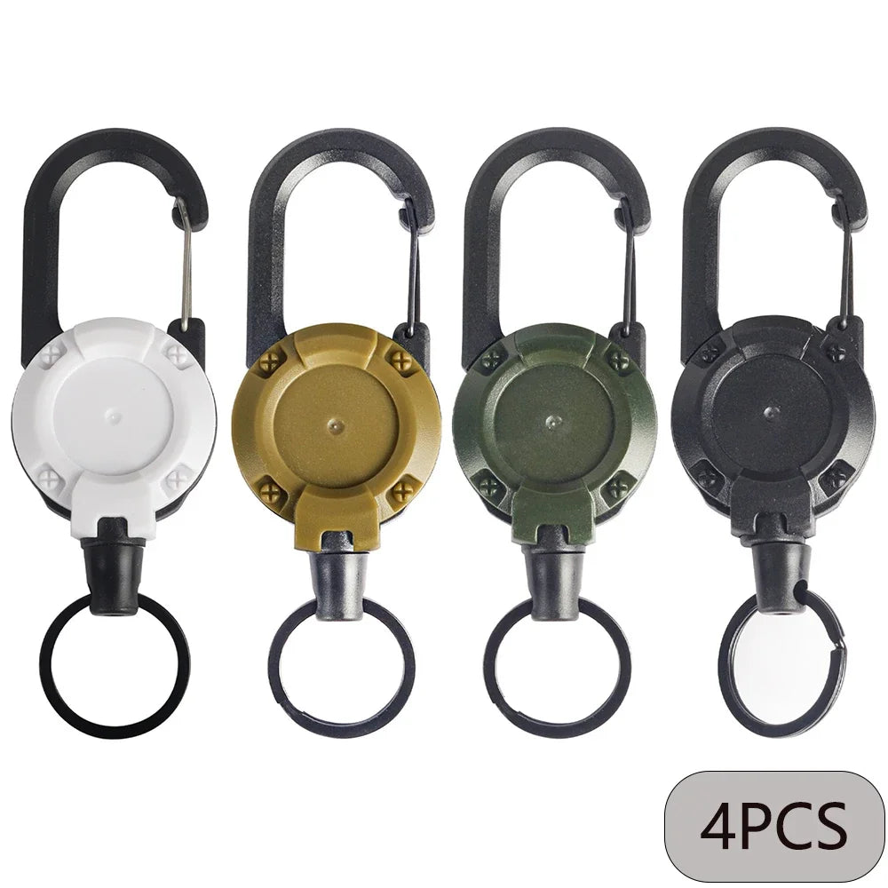 Porte-Clés Rétractables Extensibles, Bobines D'Insigne, Clip Robuste Avec Mousqueton, Pour Hommes, Sacs D'Extérieur, 1/2/4 Pièces