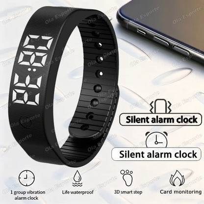Vibrating Alarm Wristband with Pedometer – main view