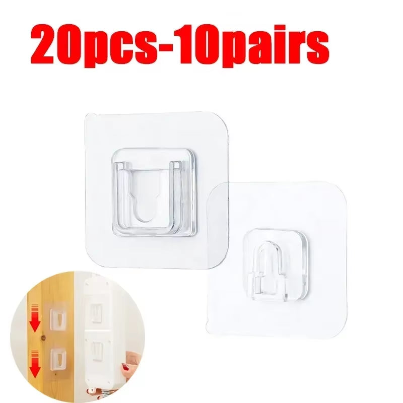 Crochets Muraux Adhésifs Double Face, Crochets De Rangement À Ventouse Transparents Et Résistants, Kit De Crochets Pour Salle De Bain, Cuisine Et Chambre À Coucher
