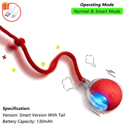 1/2 PCS Jouet Interactif Pour Chat, Balle Roulante Automatique, Fausse Queue, Rechargeable, Jouet Électrique Intelligent Pour Animaux De Compagnie, Jouet Pour Animaux De Compagnie Imitant Une Souris