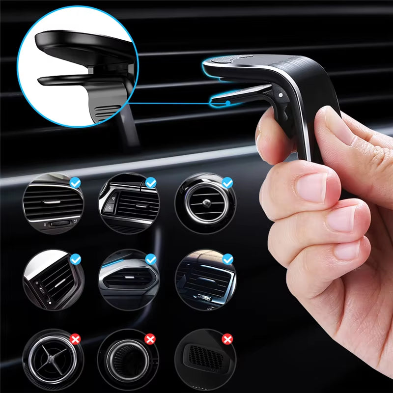 Magnetic air vent car phone mount – view 4