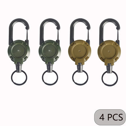 Porte-Clés Rétractables Extensibles, Bobines D'Insigne, Clip Robuste Avec Mousqueton, Pour Hommes, Sacs D'Extérieur, 1/2/4 Pièces