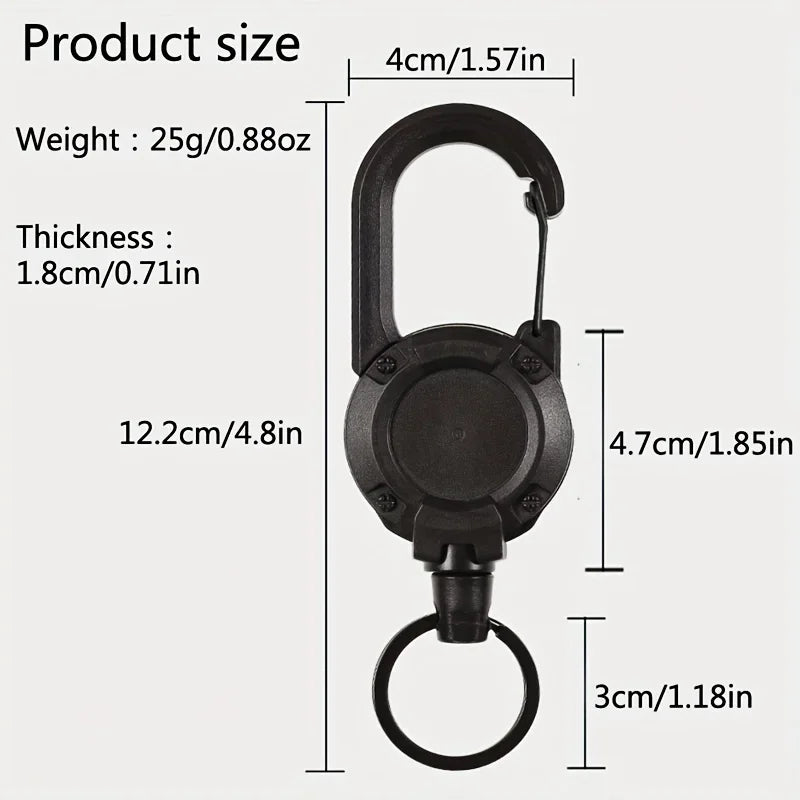 Porte-Clés Rétractables Extensibles, Bobines D'Insigne, Clip Robuste Avec Mousqueton, Pour Hommes, Sacs D'Extérieur, 1/2/4 Pièces
