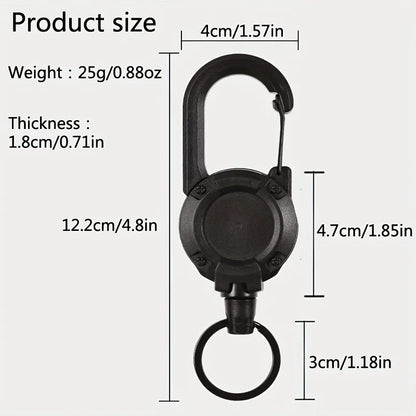 Porte-Clés Rétractables Extensibles, Bobines D'Insigne, Clip Robuste Avec Mousqueton, Pour Hommes, Sacs D'Extérieur, 1/2/4 Pièces