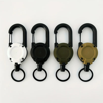 Porte-Clés Rétractables Extensibles, Bobines D'Insigne, Clip Robuste Avec Mousqueton, Pour Hommes, Sacs D'Extérieur, 1/2/4 Pièces