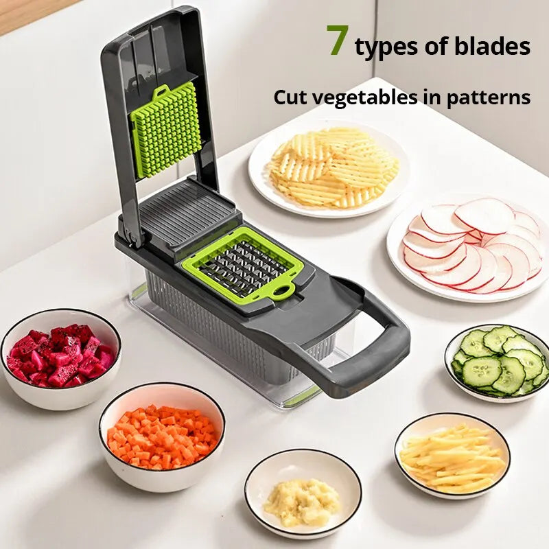 12-in-1 Vegetable Chopper with Container – view 2
