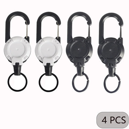 Porte-Clés Rétractables Extensibles, Bobines D'Insigne, Clip Robuste Avec Mousqueton, Pour Hommes, Sacs D'Extérieur, 1/2/4 Pièces