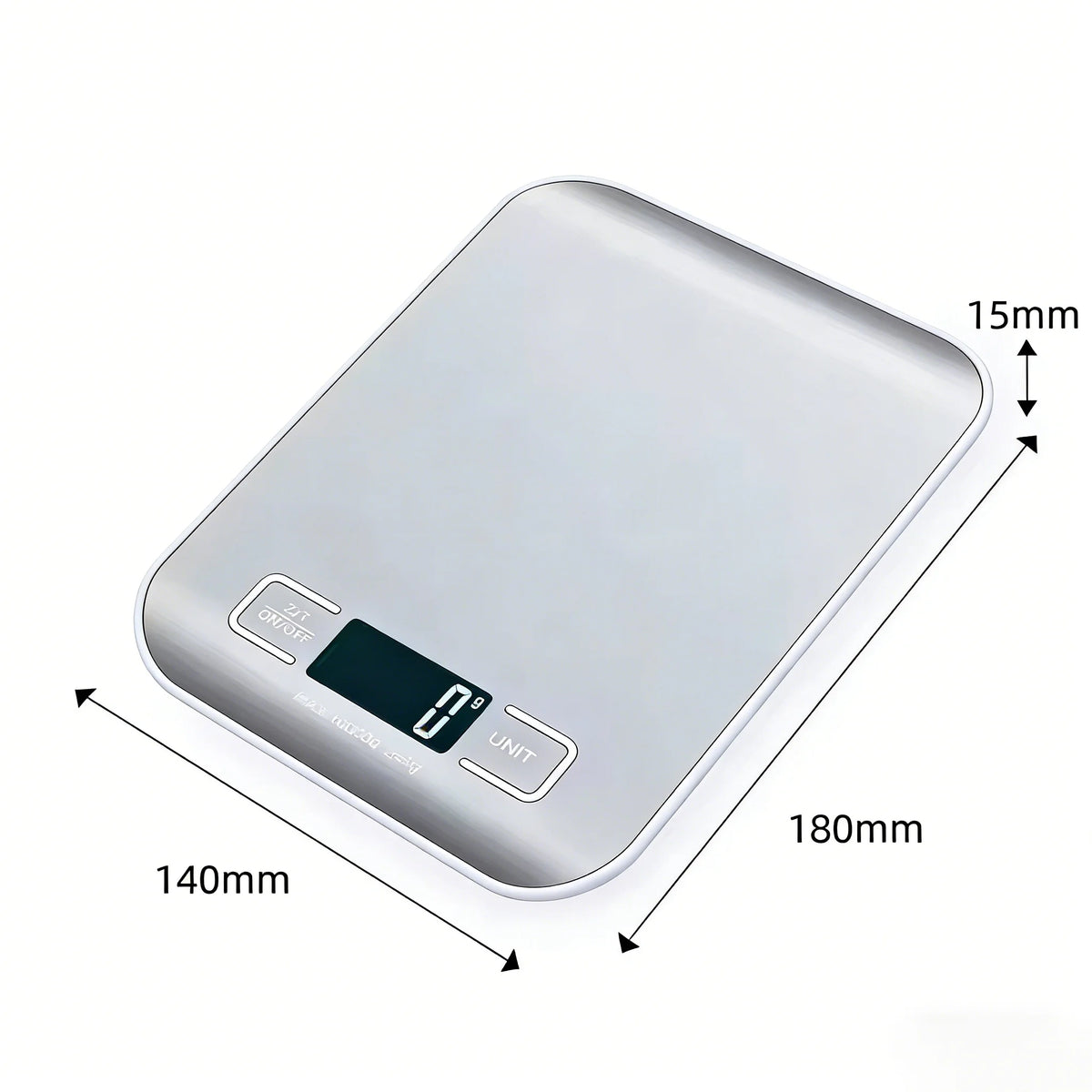 Stainless steel digital kitchen scale – view 7