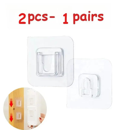 Clear double-sided adhesive wall hooks – main view