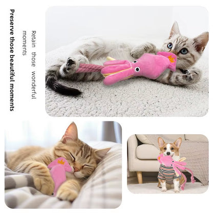 Jouet À Mâcher Interactif Pour Chien En Peluche Pieuvre Couineuse Avec Queue En Corde De Coton Tressée, Pour Chiot Et Chien De Petite Et Moyenne Taille