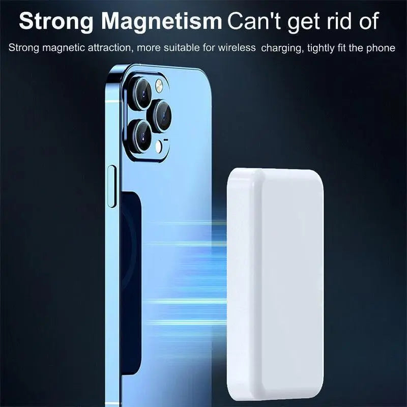 XMWUS 5000Mah Magnetic Portable Power Bank, Wireless Mobile Device Charging Battery Pack for Iphone 12-18 Series, Magsafe Case Compatible Compact Travel Charger